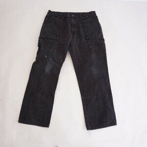 Dickies Black Heavyweight Cotton Double Knee Painter Carpenter Pants Size 38X30
